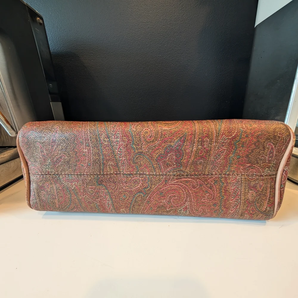 Etro Paisley Satchel with Vachetta Leather Drop Handles and Brass Accents